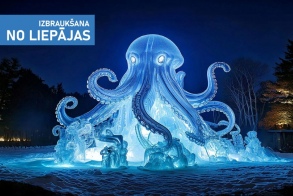 Uz Starptautisko Ledus skulptūru festivālu Taujenu muižā Lietuvā