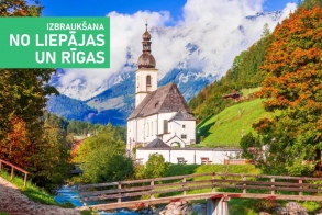 Pazust kalnos Austrijā zelta rudenī